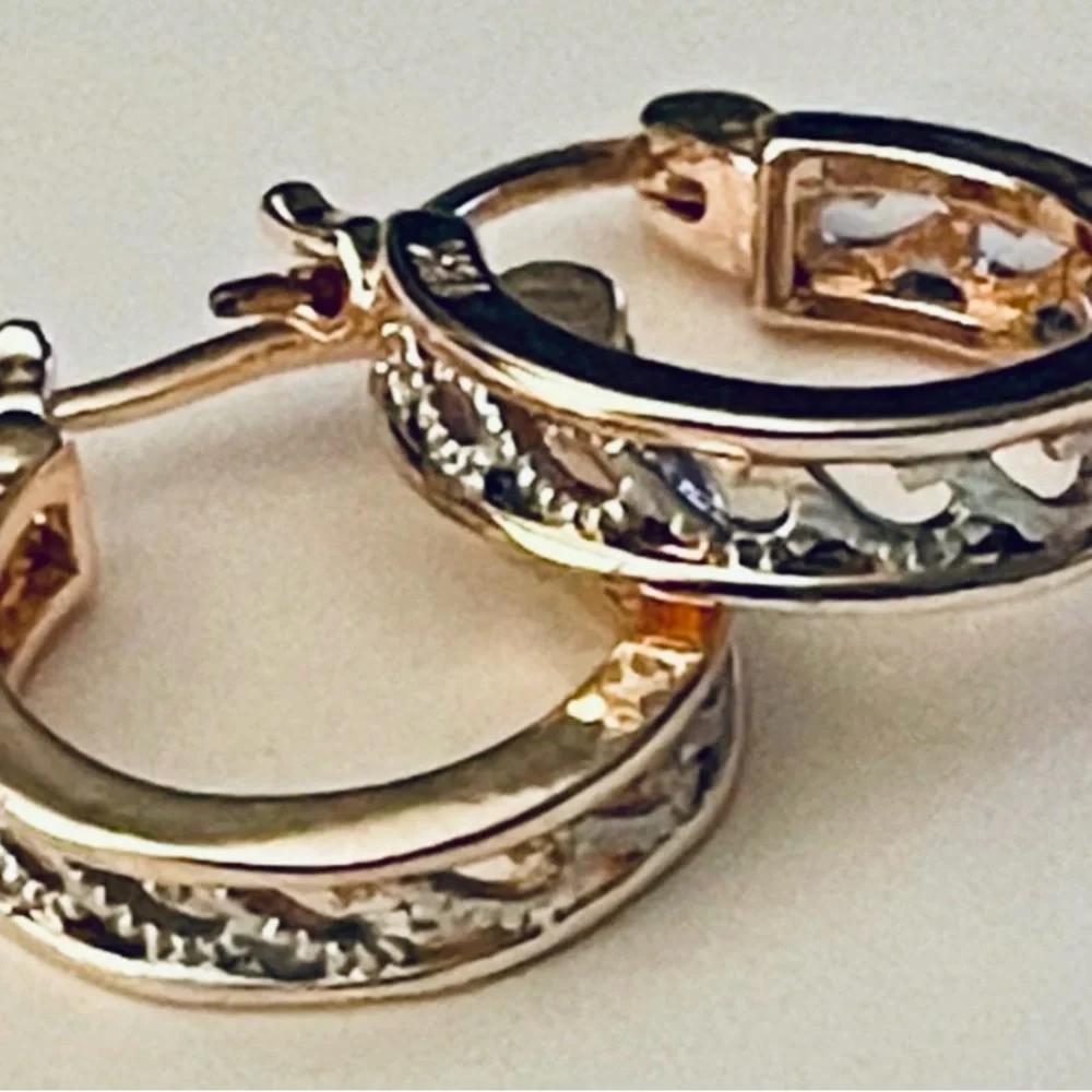 18k Gold Hoop Earrings - Picture 1 of 5